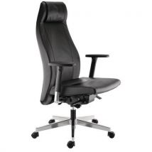 Sokoa - Silla de oficina ergonómica para uso continuo - cuero negro