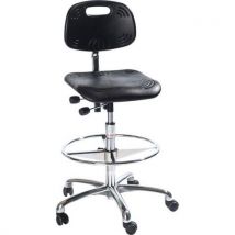 Global Professional Seating - Silla de taller classic - alta -ruedas-freno de carga- negro