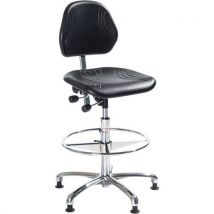Global Professional Seating - Silla de taller comfort-alta-patines-negro