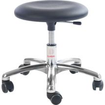 Taburete Beta Bajo Polipiel Negro - Altura Ajustable 39-52cm - Ruedas - 110kg - Global Professional Seating