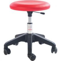 Taburete Beta Octopus Bajo Rojo - Altura Ajustable 44-57cm - Polipiel - Ruedas - 110kg - Global Professional Seating