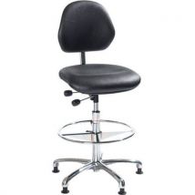 Global Professional Seating - Silla de taller aktiv-polipiel-alta-aluminio-negro