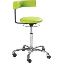 Global Professional Seating - Silla saturn alu610-polipiel-baja-ruedas-fácil rodar-verde