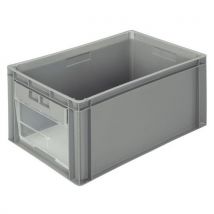 Schoeller Allibert - Caja norma europa gris 56 l - puerta en ancho - 600x400x300 mm