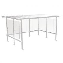 Abri Plus - Marquesina fumadores beaufortain 405x244 m aluminio blanco