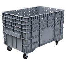 Caja Palé con Ruedas 300L - Polietileno Gris - Carga 120kg - Alimentario - Manutan Expert