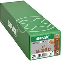 Spax - Tornillo de cabeza plana de rosca parcial t-star plus wirox 8x260