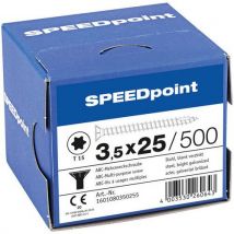 Speedpoint - 500 tornillos de cabeza cilíndrica tx rosca completa 35x25