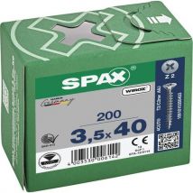 Spax - 200 tornillos de cabeza avellanada pozidriv r. Completa wirox ø 35x40