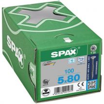 Spax - 100 tornillos universales huella tx acero a2 r. Parcial 5x80