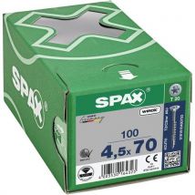 Spax - 100 tornillos de cabeza avellanada t-star plus rosca parcial ø 45x70