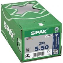 Spax - 200 tornillos de cabeza avellanada t-star plus r. Completa ø 5x50