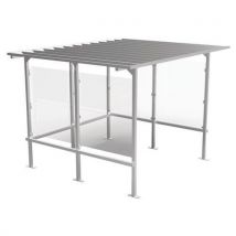Abri Plus - Marquesina fumadores beaufortain 305x244 aluminio blanco