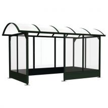 Abri Plus - Marquesina fumadores estándar 45x25 faldones verde pino
