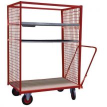 Fimm - Carro con rejillas en 2 lados rojo - plataforma de 1000x700 mm - 500 kg