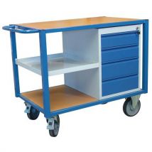 Fimm - Carro con 3 bandejas y 1 módulo de cajones - capacidad 500 kg