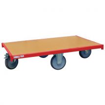 Fimm - Plataforma rodante roja de 1200x800 mm - ruedas en rombos - capacidad 500 kg