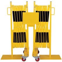 Crash Stop - Barrera extensible amarillo/negro 2 m ruedas alt. 1050 mm