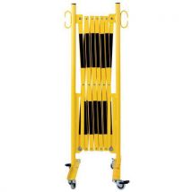 Crash Stop - Barrera extensible amarillo/negro con ruedas longitud 36 m