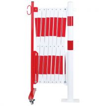Crash Stop - Barrera extensible rojo-blanco poste 4 m ø60 mm