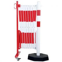 Crash Stop - Barrera extensible rojo/blanco poste de 4 m ø60 mm