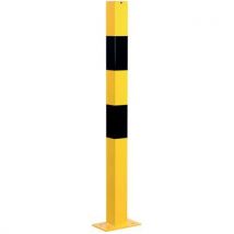 Crash Stop - Poste cuadrado fijac pletina 70x70 1000 mm amarillo-negro