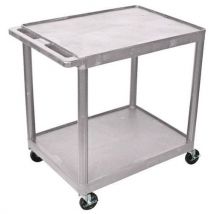 Carro de plástico reciclado - gris - 2 bandejas - altura 84 cm - 180 kg - Manutan