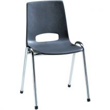 Silla monocasco con estructura cromada y casco en antracita - Manutan