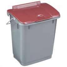 Cubo de Basura 35L Tapa Roja - Plástico Reciclado 83% - Ecológico - Sulo