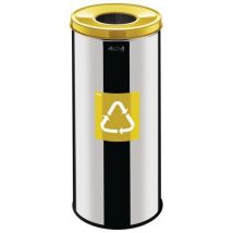 Alda - Papelera metálica de reciclaje prestige eko de 45 l - amarillo