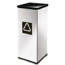 Alda - papelera metálica de reciclaje prestige de 60 l - negro