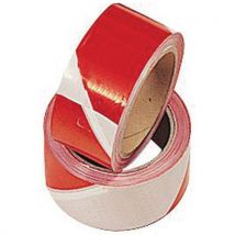 Mondelin - Cinta de señalización polietileno rojo y blanco 500 m