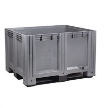 Caja palé apilable - paredes macizas - con patas - Manutan