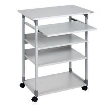 Mueble informático Trolley 75 VH - Puesto de pie 115cm - 5 baldas - Gris - Ecológico - Durable