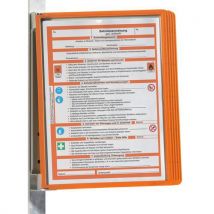 Durable - Soporte mural magnético vario - 5 fundas a4 - naranja