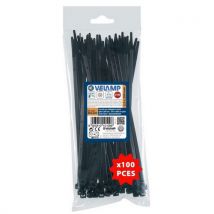 Velamp - Abrazaderas de fijación de nailon negro - 25x200 - 100 uds.