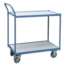 Fimm - Carro auxiliar de taller de 2 bandejas - barra vertical - 1000 x 600 mm 250 kg