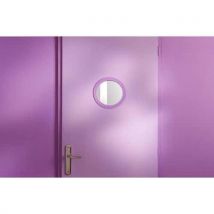 Ojo de buey redondo con puerta MDF - Marrón claro 25x25 cm - Reciclable 100% - Mottez