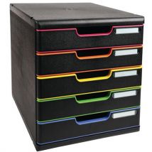 Exacompta - Módulo clasific. Modulo a4 5 cajones negro/colores mate