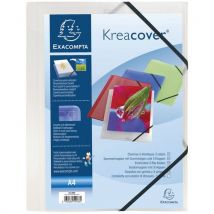 Exacompta - Funda con elásticos 3 solapas kreacover - a4 transparente