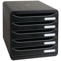 Exacompta - Módulo clasific. Big box plus negro 5 cajones