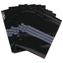 Manutan Expert - Bolsas zip - negro con rayas blancas 200 x 150