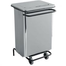 Manutan - Contenedor móvil pedal pte. Front. Extr. Ac. Inox. Pul. 70 l