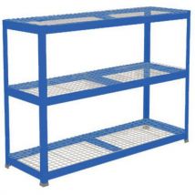 Manutan - Estantería rapid 1 1980x1525x915 3 baldas rejilla azul
