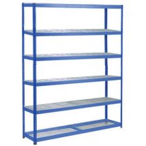 Manutan - Estantería rapid 1 2440x1525x610 6 baldas rejilla azul