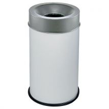 Medial - Papelera blanca ignífuga con tapa gris 50 l