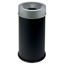 Medial - Papelera negra ignífuga con tapa gris 90 l
