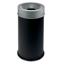 Medial - Papelera negra ignífuga con tapa gris 50 l