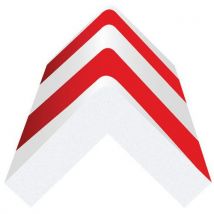 Ergomat - Protección cuadrada de esquina en ángulo - roja y blanca
