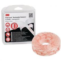 3M - Cinta abrible/cerrable dual-lock translúcida 25mm x 25m